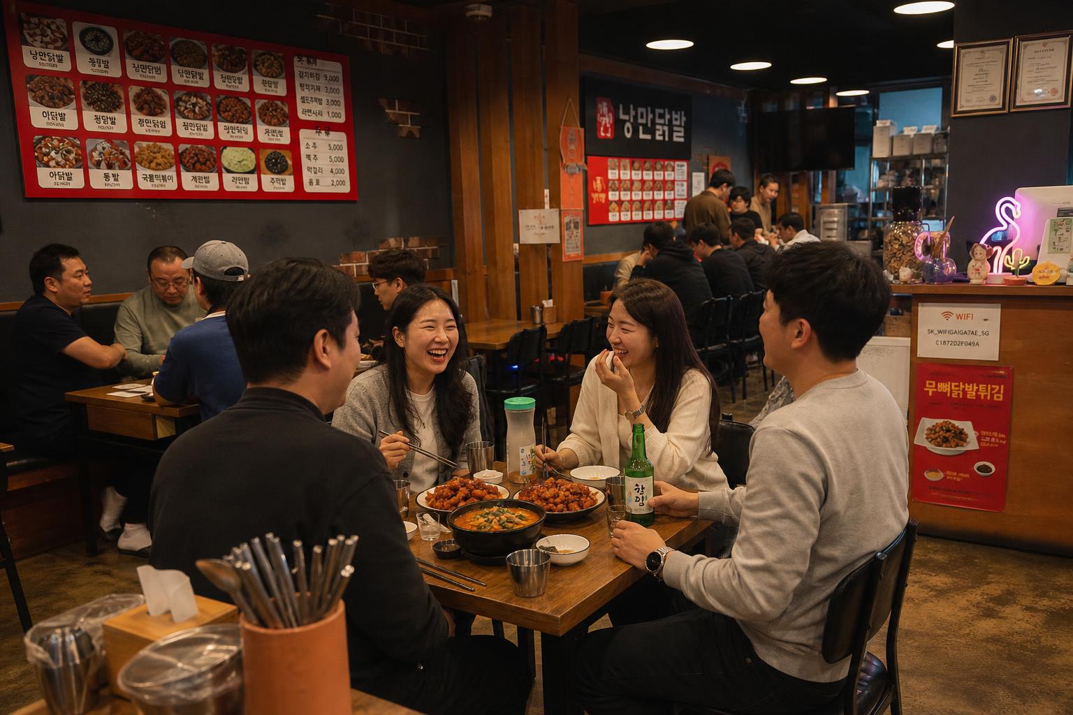 대박 낭만닭발 내부 모습과 편안한 좌석