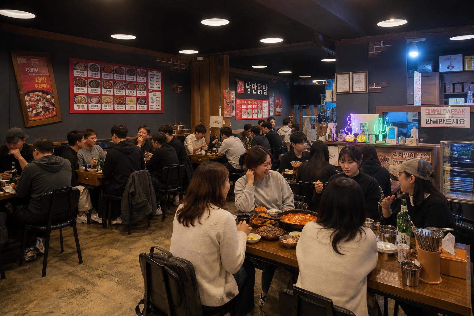 편안한 분위기의 대박 팥만닭발 정복본점 내부 전경