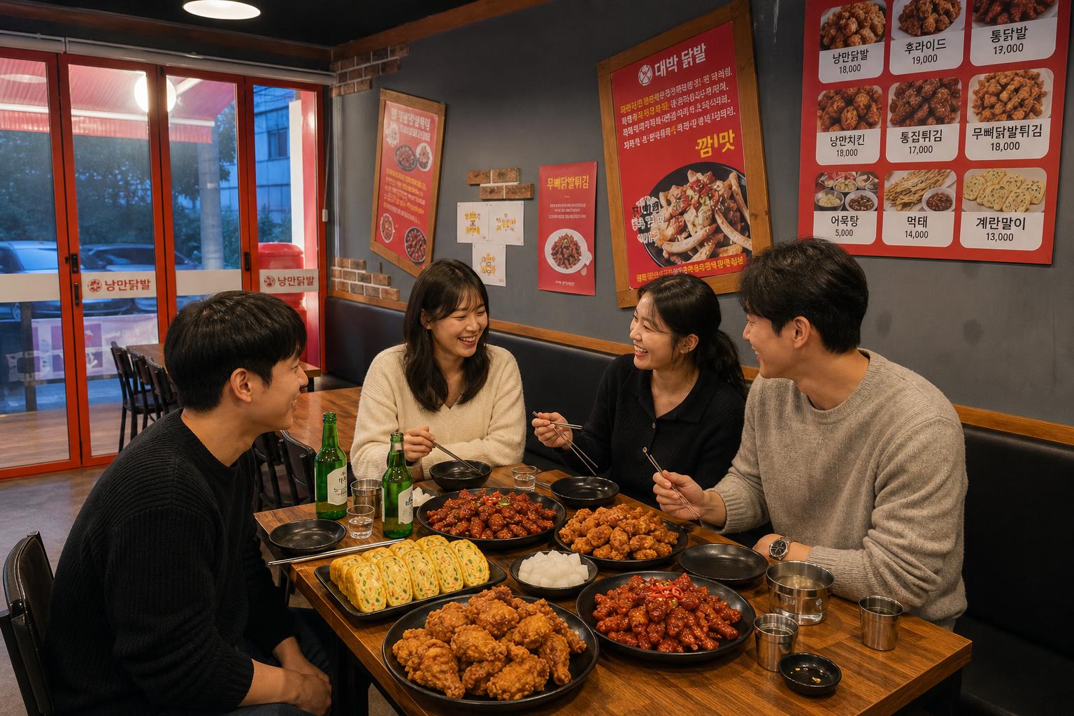 즐겁게 식사하며 이야기를 나누는 손님들 모습 (AI 연출 이미지) (AI 연출 이미지)