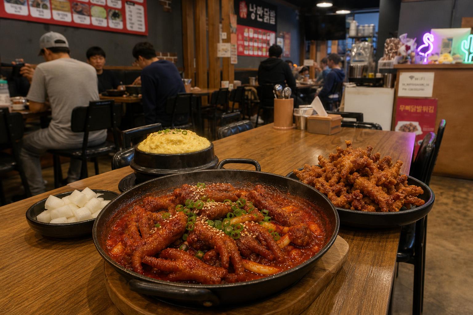 매운 낭만닭발과 무뼈닭발튀김, 계란찜